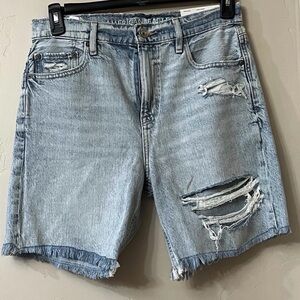 American Eagle Outfitters Ripped Light Blue Jean Shorts